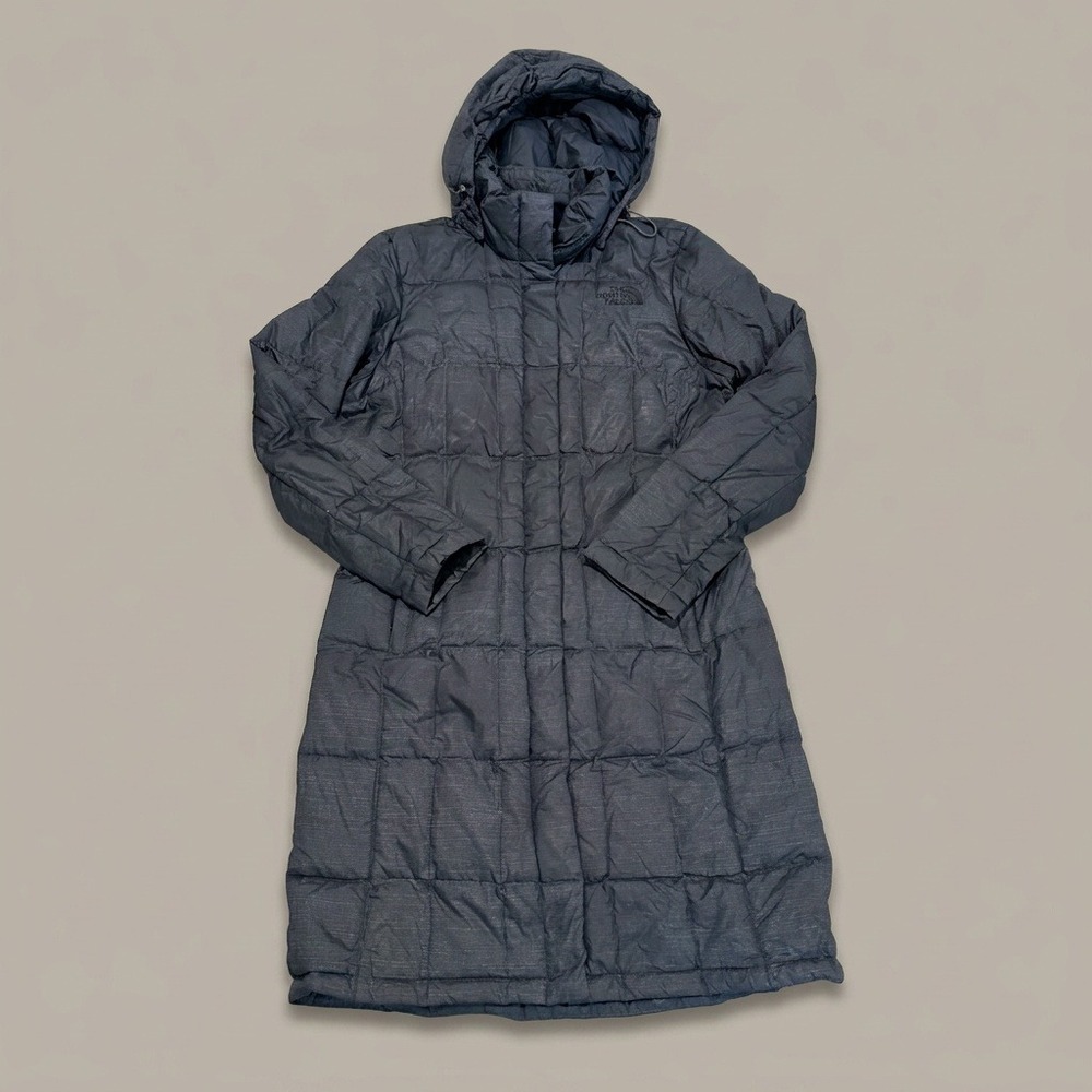 The North Face Metropolis Long Down Parka Coat Women Medium Heathered Gray